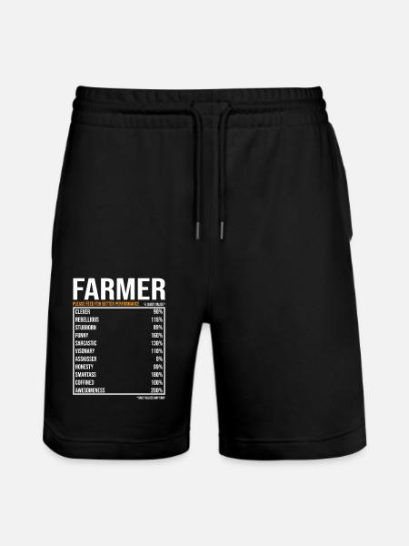 Dagens landmand Sjov landmand - Stanley/Stella Trainer økologiske unisex joggingshorts - sort
