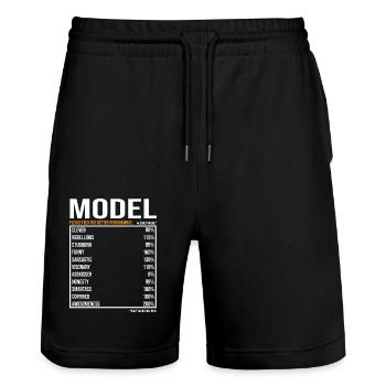 Travail de modèle Disant - Short de jogging bio TRAINER Stanley/Stella unisexe - noir - Devant - Nik (191cm) & Marisol (170cm)