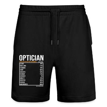 Opticien Valeurs quotidiennes Drôle Opticien - Short de jogging bio TRAINER Stanley/Stella unisexe - noir - Devant - Nik (191cm) & Marisol (170cm)