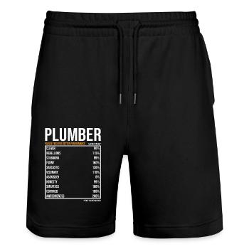 Plombier Quotidien Drôle Plombier - Short de jogging bio TRAINER Stanley/Stella unisexe - noir - Devant - Nik (191cm) & Marisol (170cm)