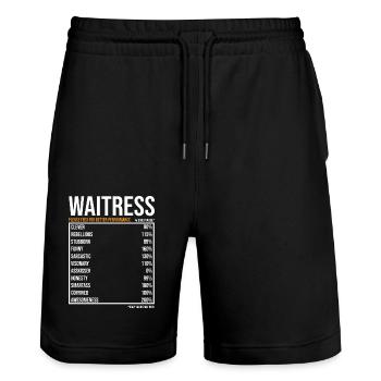 Serveuse Service Staff Disant Cadeau - Short de jogging bio TRAINER Stanley/Stella unisexe - noir - Devant - Nik (191cm) & Marisol (170cm)
