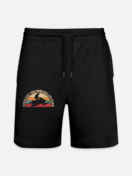 Snowmobile Snowmobile Gift - Stanley/Stella Trainer Unisex Organic Jogging Shorts - black