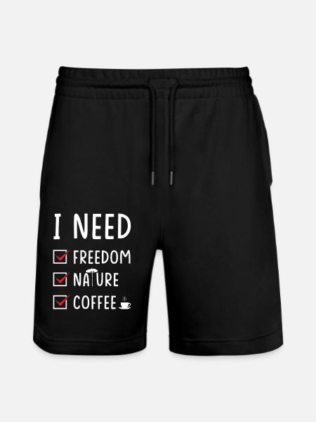 Freedom Nature Coffee - Stanley/Stella Trainer Unisex Organic Jogging Shorts - black