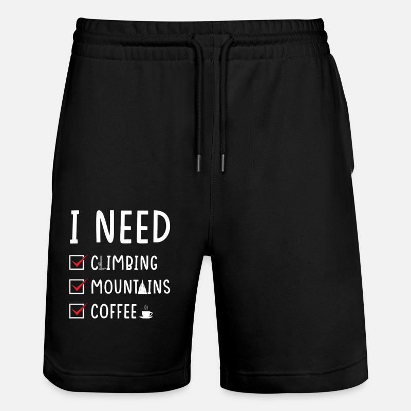 Climbing Mountains Coffee - Stanley/Stella Trainer Unisex Organic Jogging Shorts - black