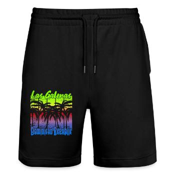 Las Galeras Dominican Republic - Stanley/Stella Trainer Unisex Organic Jogging Shorts - black - Front - Nik (191cm) & Marisol (170cm)