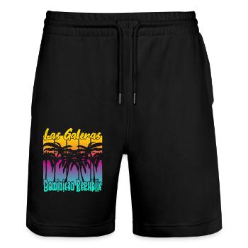 Las Galeras Dominican Republic - Stanley/Stella Unisex Bio Joggingshorts Trainer  - Schwarz - Vorne - Nik (191cm) & Marisol (170cm)