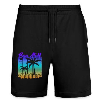 Baa Atoll Maldives - Short de jogging bio TRAINER Stanley/Stella unisexe - noir - Devant - Nik (191cm) & Marisol (170cm)