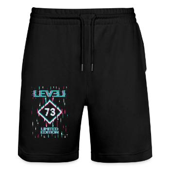 Birthday Level 73 Gaming Limited Edition Gamer - Stanley/Stella Trainer Unisex Organic Jogging Shorts - black - Front - Nik (191cm) & Marisol (170cm)