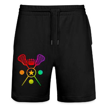 Lacrosse - Stanley/Stella Unisex Bio Joggingshorts Trainer  - Schwarz - Vorne - Nik (191cm) & Marisol (170cm)