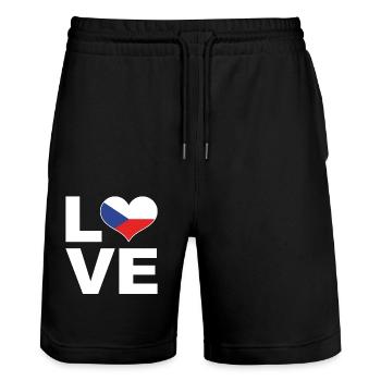 J’aime République tchèque Heart Flag République tchèque - Short de jogging bio TRAINER Stanley/Stella unisexe - noir - Devant - Nik (191cm) & Marisol (170cm)