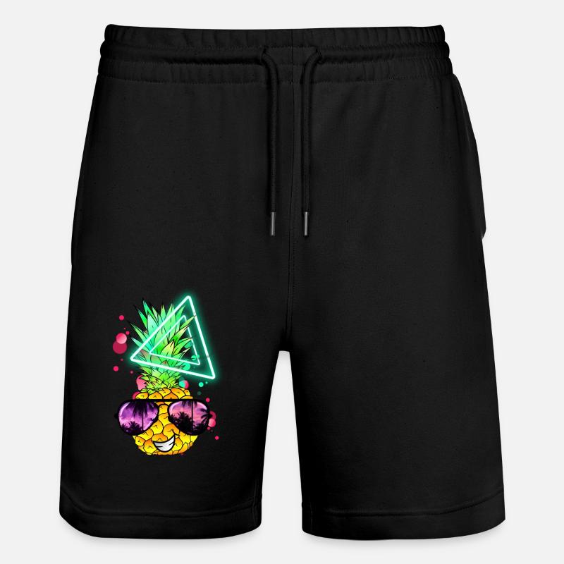 Drôle d’ananas néon rétro - Short de jogging bio TRAINER Stanley/Stella unisexe - noir