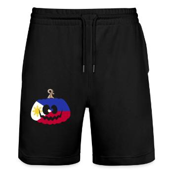 Hongrie Halloween Citrouille - Short de jogging bio TRAINER Stanley/Stella unisexe - noir - Devant - Nik (191cm) & Marisol (170cm)