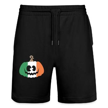 Hungary Halloween Pumpkin - Stanley/Stella Trainer Unisex Organic Jogging Shorts - black - Front - Nik (191cm) & Marisol (170cm)