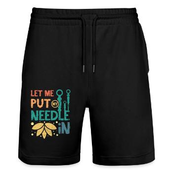 Let me put my needle in acupuncture - Stanley/Stella Trainer Unisex Organic Jogging Shorts - black - Front - Nik (191cm) & Marisol (170cm)