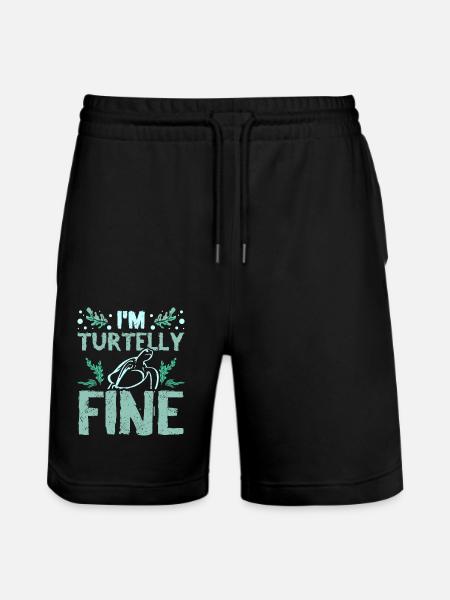 I'm turtelly fin - Stanley/Stella Trainer Unisex Organic Jogging Shorts - black