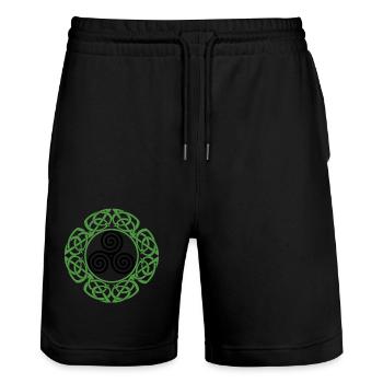Celtic Ireland Viking Celtic Knot Pattern Tree - Stanley/Stella Trainer Unisex Organic Jogging Shorts - black - Front - Nik (191cm) & Marisol (170cm)