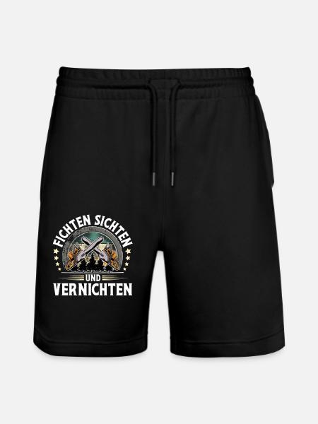 Holzfäller - Stanley/Stella Unisex Bio Joggingshorts Trainer  - Schwarz