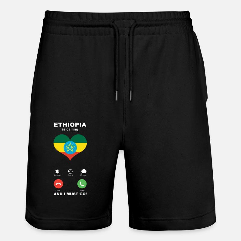 L’Éthiopie appelle Ethiopia Heart Souvenir - Short de jogging bio TRAINER Stanley/Stella unisexe - noir