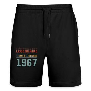 Légendaire Depuis Septembre 1967 Anniversaire - Short de jogging bio TRAINER Stanley/Stella unisexe - noir - Devant - Nik (191cm) & Marisol (170cm)