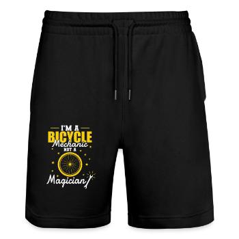 I’m a Bicycle Mechanic not a Magician - Stanley/Stella Unisex Bio Joggingshorts Trainer  - Schwarz - Vorne - Nik (191cm) & Marisol (170cm)