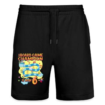 Dieses Brettspiel Champion Ist Jetzt 6 | - Stanley/Stella Unisex Bio Joggingshorts Trainer  - Schwarz - Vorne - Nik (191cm) & Marisol (170cm)