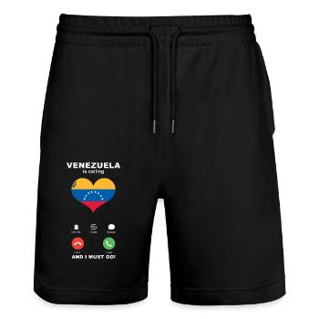 Le Venezuela appelle Venezuela Heart Souvenir - Short de jogging bio TRAINER Stanley/Stella unisexe - noir - Devant - Nik (191cm) & Marisol (170cm)