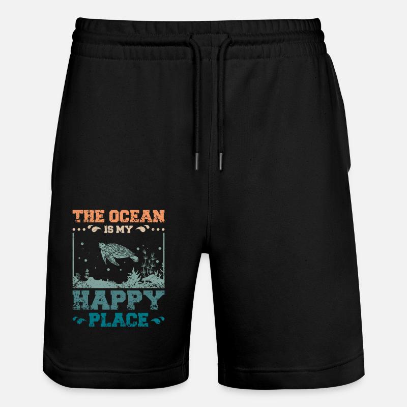 L’océan est mon endroit heureux - Short de jogging bio TRAINER Stanley/Stella unisexe - noir