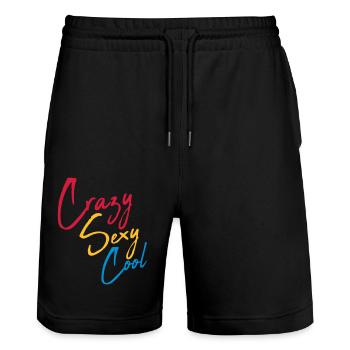 design cool sexy fou - Short de jogging bio TRAINER Stanley/Stella unisexe - noir - Devant - Nik (191cm) & Marisol (170cm)