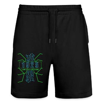Geburtstag 1925 Gaming Limited Edition Gamer - Stanley/Stella Unisex Bio Joggingshorts Trainer  - Schwarz - Vorne - Nik (191cm) & Marisol (170cm)