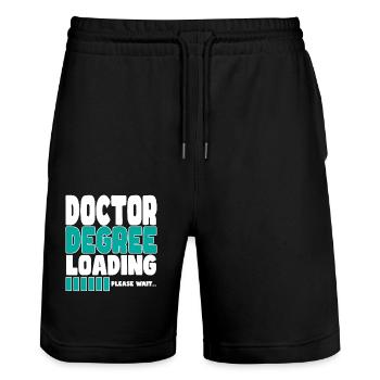 Doctor invites training - Stanley/Stella Trainer Unisex Organic Jogging Shorts - black - Front - Nik (191cm) & Marisol (170cm)
