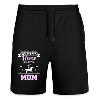 Proud horse show mom - Stanley/Stella Unisex Bio Joggingshorts Trainer  - Schwarz - Vorne - Nik (191cm) & Marisol (170cm)