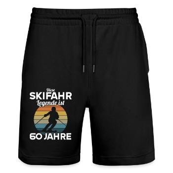 Diese Skifahr Legende ist 60 Jahre 60 Geburtstag - Stanley/Stella Unisex Bio Joggingshorts Trainer  - Schwarz - Vorne - Nik (191cm) & Marisol (170cm)