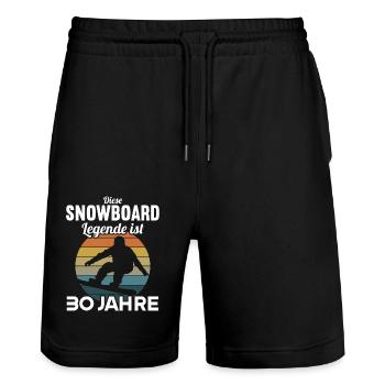 Diese Snowboard Legende ist 30 Jahre 30 Geburtstag - Stanley/Stella Unisex Bio Joggingshorts Trainer  - Schwarz - Vorne - Nik (191cm) & Marisol (170cm)