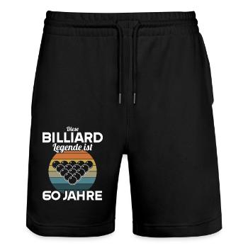 Diese Billiard Legende ist 60 Jahre 60 Geburtstag - Stanley/Stella Unisex Bio Joggingshorts Trainer  - Schwarz - Vorne - Nik (191cm) & Marisol (170cm)