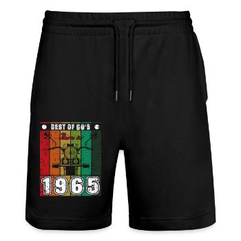 Best Of 60's Born 1965 Classic Motorcycle - Stanley/Stella Trainer Unisex Organic Jogging Shorts - black - Front - Nik (191cm) & Marisol (170cm)