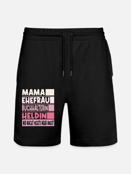 Buchhalterin Mama Ehefrau Heldin - Stanley/Stella Unisex Bio Joggingshorts Trainer  - Schwarz