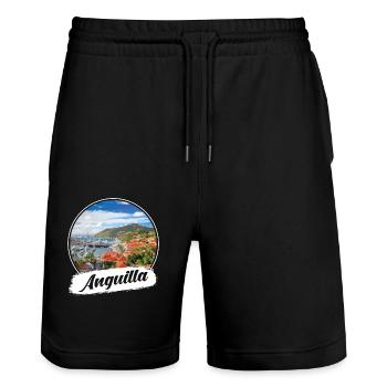 Souvenir d’Anguilla - Short de jogging bio TRAINER Stanley/Stella unisexe - noir - Devant - Nik (191cm) & Marisol (170cm)