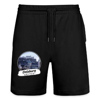 Britische Jungferninseln Souvenir - Stanley/Stella Unisex Bio Joggingshorts Trainer  - Schwarz - Vorne - Nik (191cm) & Marisol (170cm)