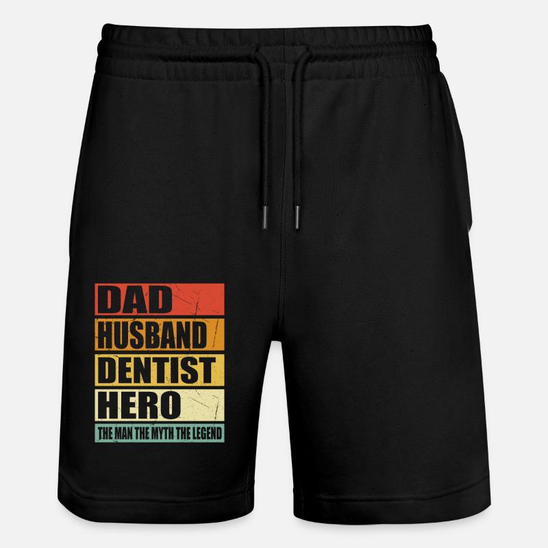 Père Mari Dentiste Héros - Short de jogging bio TRAINER Stanley/Stella unisexe - noir