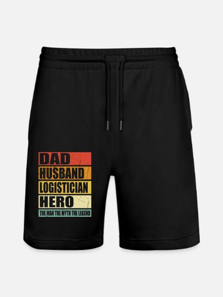 Father Husband Logistician Held - Stanley/Stella Trainer Unisex Organic Jogging Shorts - black