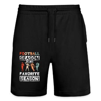 Football season is my favorite season - Stanley/Stella Unisex Bio Joggingshorts Trainer  - Schwarz - Vorne - Nik (191cm) & Marisol (170cm)