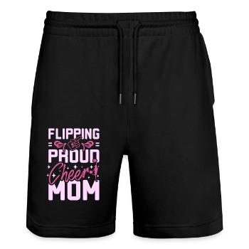 Retourner fièrement applaudir maman - Short de jogging bio TRAINER Stanley/Stella unisexe - noir - Devant - Nik (191cm) & Marisol (170cm)