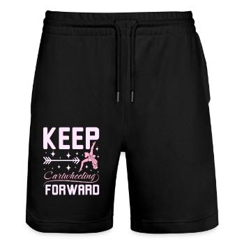 Keep catwheelig forward - Stanley/Stella Trainer Unisex Organic Jogging Shorts - black - Front - Nik (191cm) & Marisol (170cm)