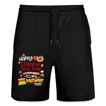Happy Chinese New Year And Yes, I Also Have - Stanley/Stella Trainer Unisex Organic Jogging Shorts - black - Front - Nik (191cm) & Marisol (170cm)