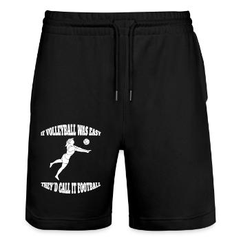 Volleyball Gift Volleyball Player Beach Volleyball - Stanley/Stella Trainer Unisex Organic Jogging Shorts - black - Front - Nik (191cm) & Marisol (170cm)
