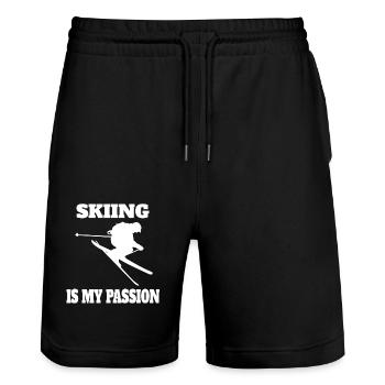 Skieurs Ski sports d’hiver Ski Ski de fond - Short de jogging bio TRAINER Stanley/Stella unisexe - noir - Devant - Nik (191cm) & Marisol (170cm)