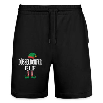 Düsseldorfer Elf - Stanley/Stella Unisex Bio Joggingshorts Trainer  - Schwarz - Vorne - Nik (191cm) & Marisol (170cm)