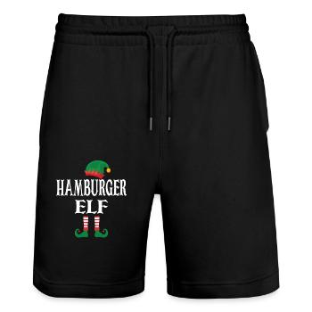 Hamburger Elf - Stanley/Stella Unisex Bio Joggingshorts Trainer  - Schwarz - Vorne - Nik (191cm) & Marisol (170cm)