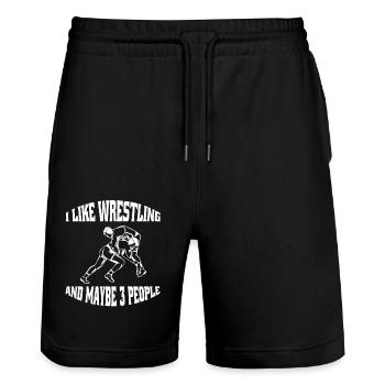 Wrestling lustige Spruch Ringen Geschenk Ringer - Stanley/Stella Unisex Bio Joggingshorts Trainer  - Schwarz - Vorne - Nik (191cm) & Marisol (170cm)