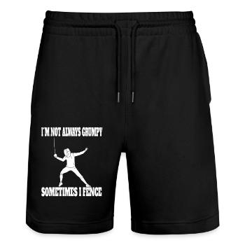 Fencing Funny Saying Martial Arts Funny Fencers - Stanley/Stella Trainer Unisex Organic Jogging Shorts - black - Front - Nik (191cm) & Marisol (170cm)